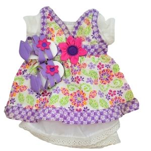 American Girl Bitty Baby Twins Dress Sandals Plus Baby Skirt 1522NJ W0808  4 PCS